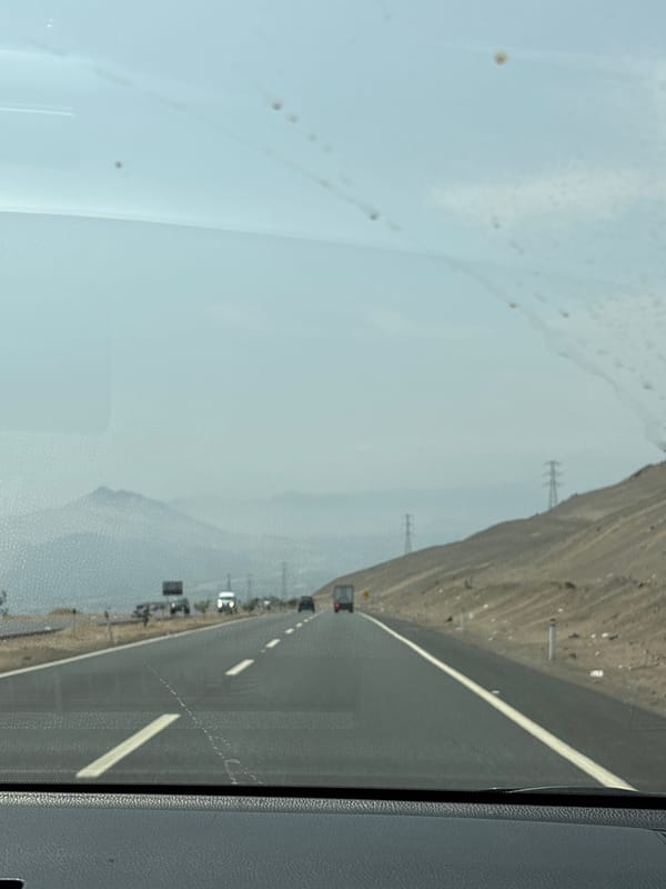Highway travel documented in Aucallama, Peru