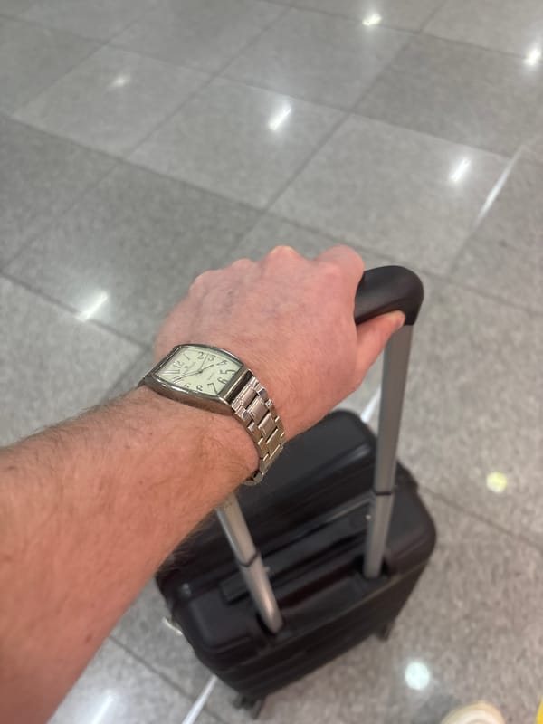 Traveler with suitcase spotted in Mexico City evening