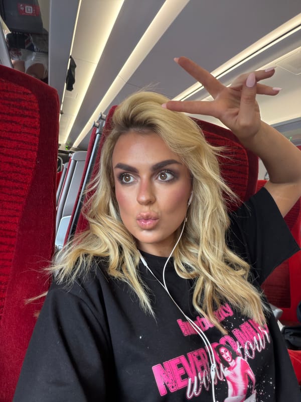 Selfie on a moving train passing through Peterborough