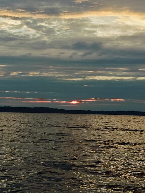 Fishing the Kama River at sunset near Chaykovsky, Russia