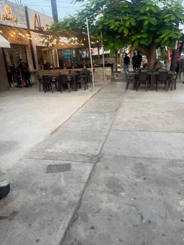 Evening street documentation captures Pampatar Venezuela business district activity