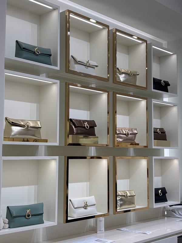 Shopper documents luxury outlet mall visit in Rome