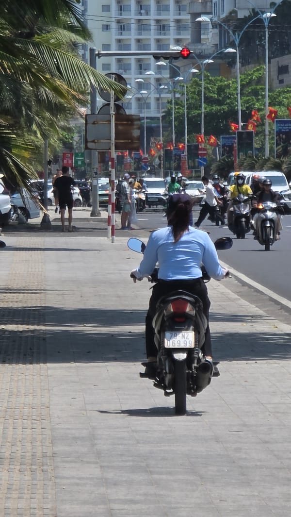 Morning scenes documented along Nha Trang waterfront promenade