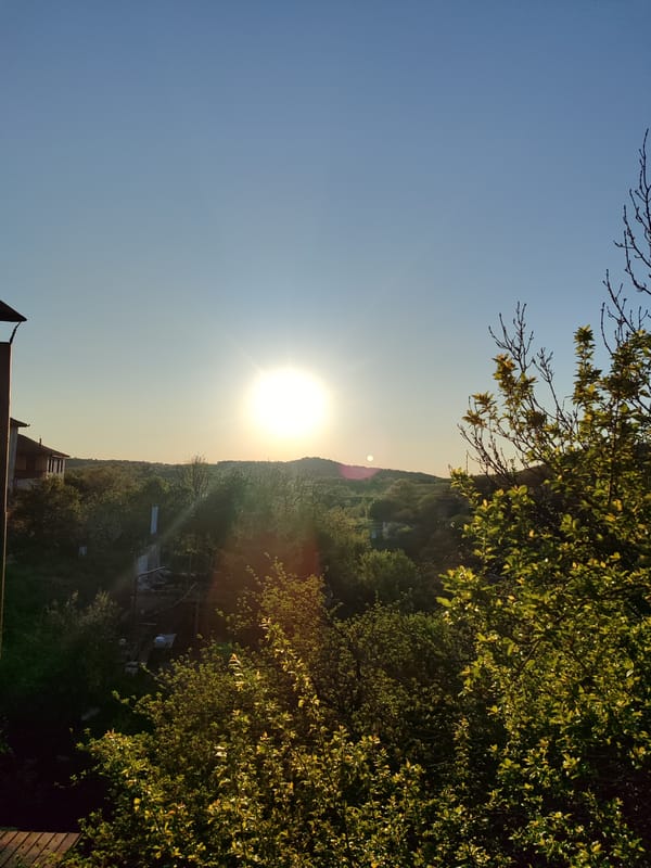 Sunset observed over hills in Varshilo, Bulgaria