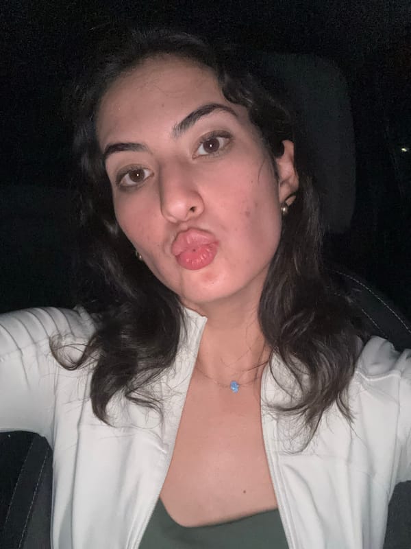 Woman poses for playful photo in Puebla, Mexico