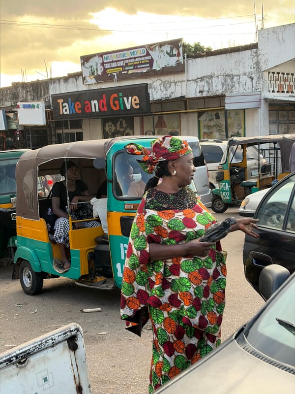 Street market life in Jos on a late afternoon