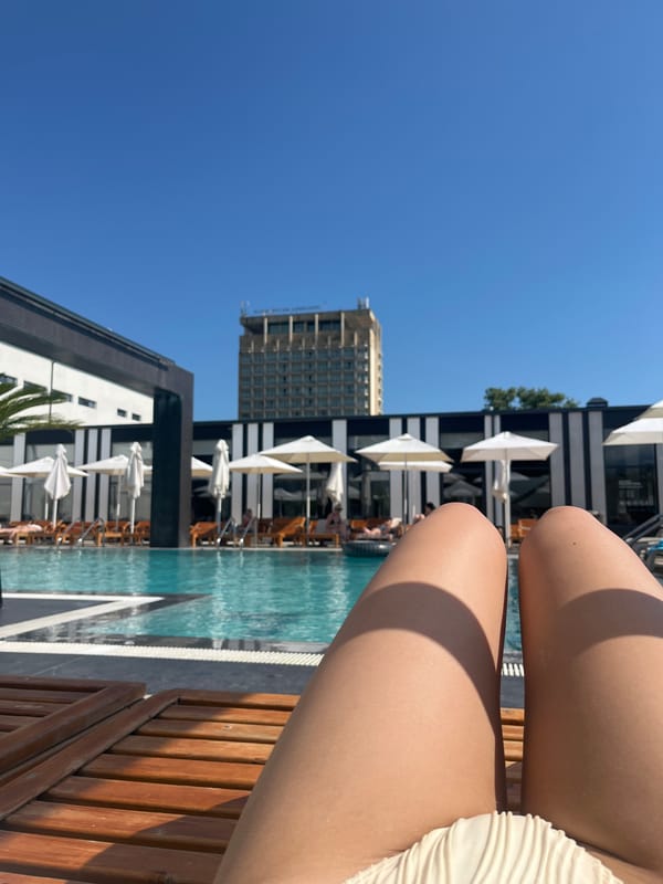 Lazy afternoon at a pool in Gagra, Abkhazia