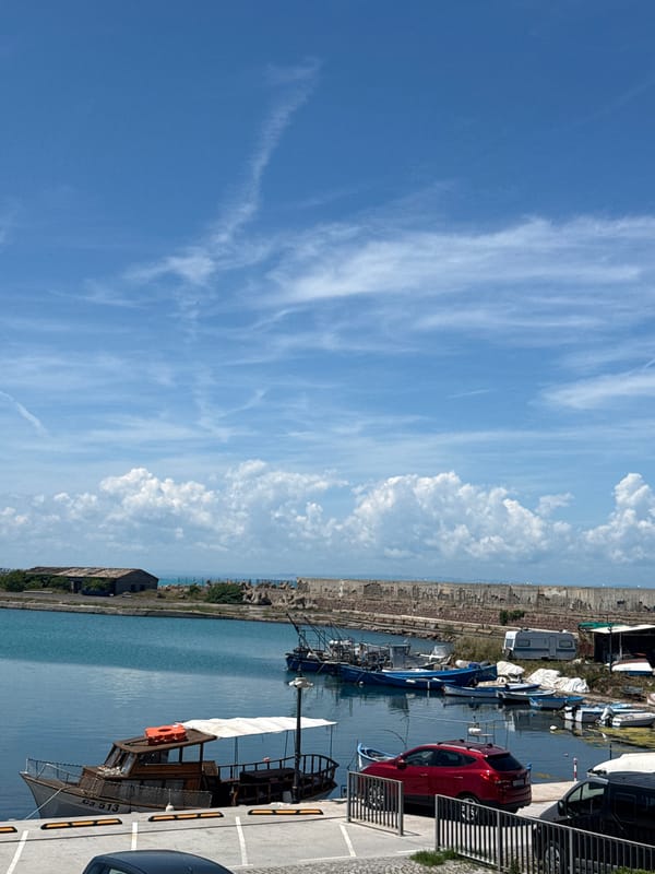 Sunny morning at Sozopol harbor captured in multiple photographs