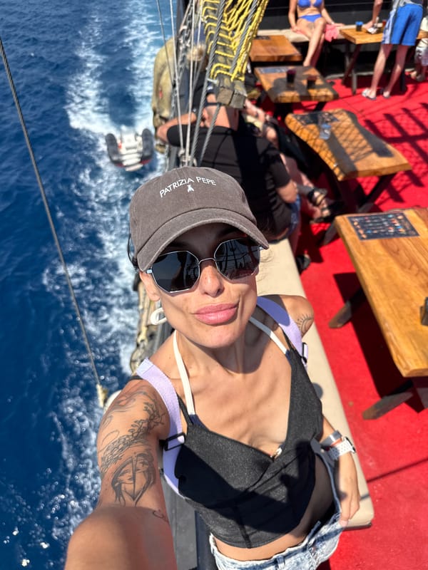 Boat deck selfie on the Mediterranean near Konyaaltı