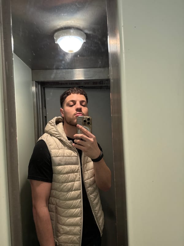 Man takes mirror selfie in Burgas, Bulgaria