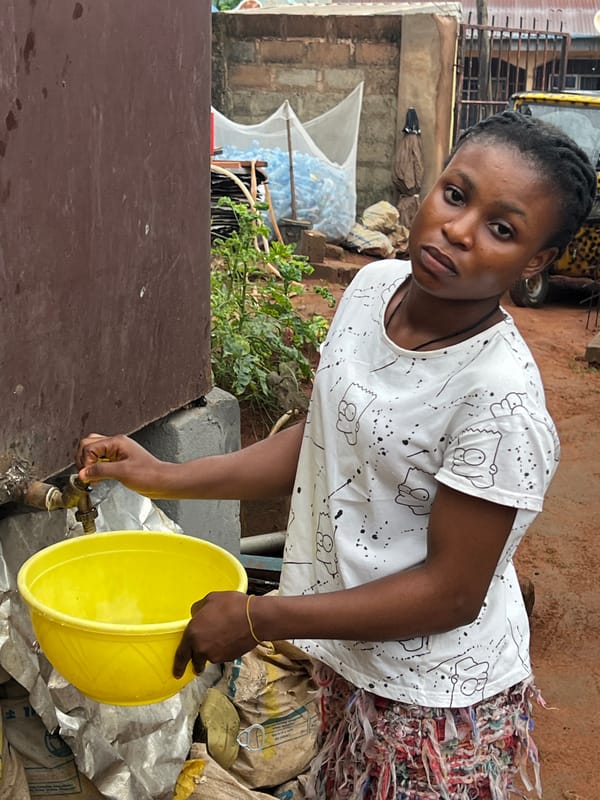 Everyday chores and street activity in Nkpor, Nigeria