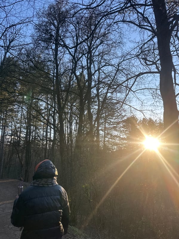 Person in winter clothing photographed on path in Bankya