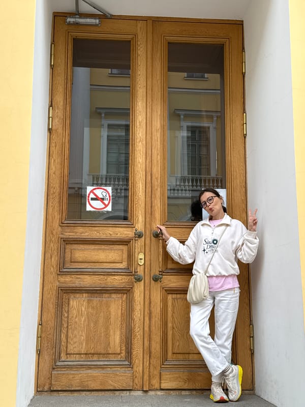 Street life along Saint Petersburg's classical city center