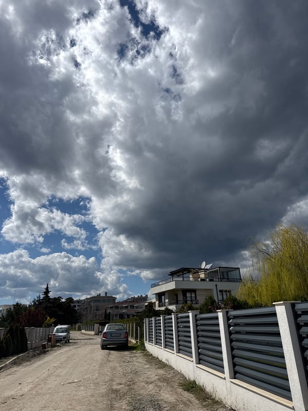 Construction work observed on Chernomorets street under changing skies