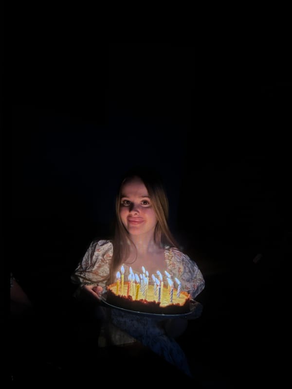 Young woman celebrates birthday with flowers in Vologda