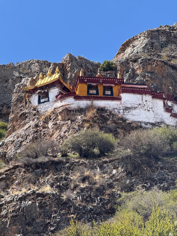 Historic Pabonka Hermitage documented in Lhasa cliff setting