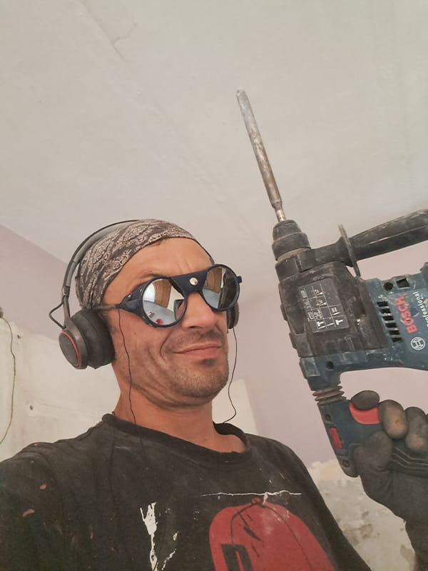 Drilling work and mountain views in Macello, Italy