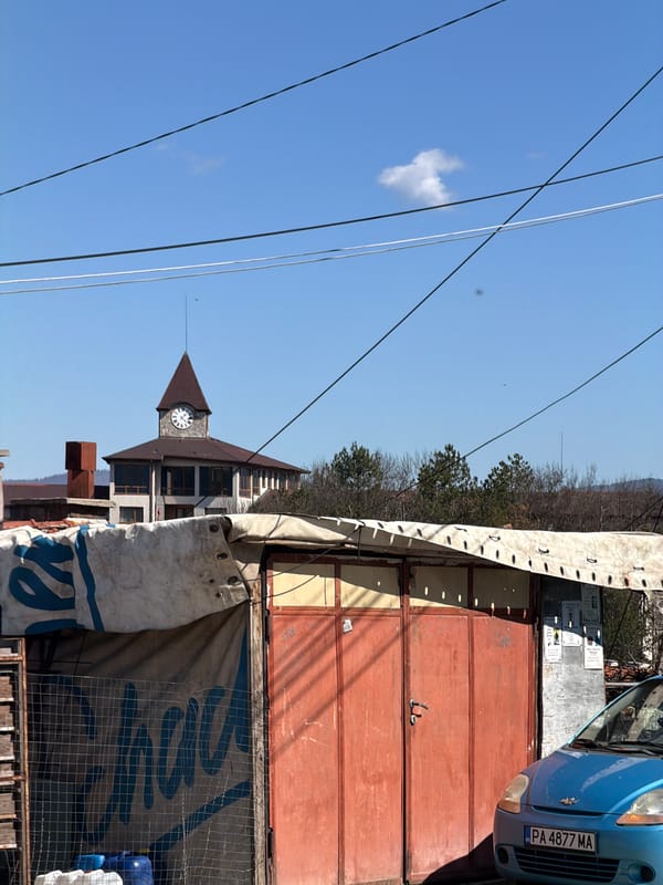 Spring day documented in Velingrad shows architecture, blooming flowers