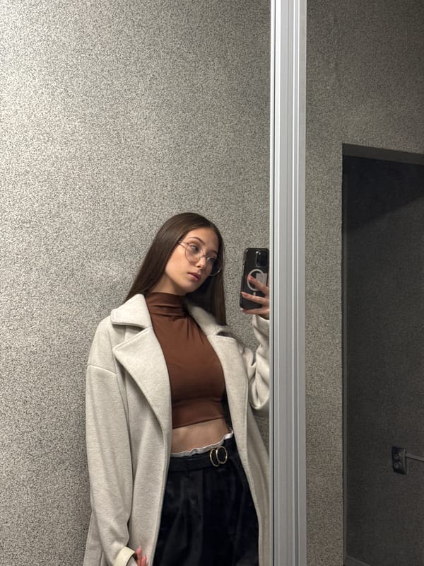 Young woman documented in selfies and street scenes, Sofia