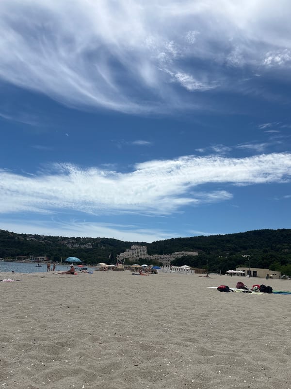 Lazy summer morning on Varna's Black Sea beach