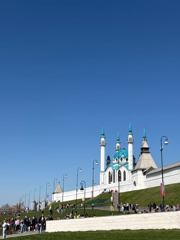 Morning scenes captured around Kazan's historic center and art installations