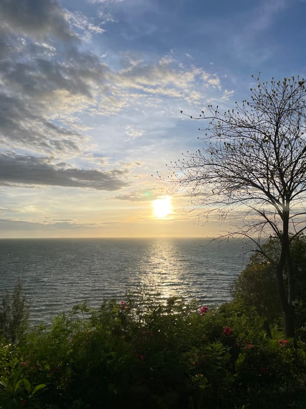 Coastal sunset witnessed in Baan Sri Thanu, Thailand