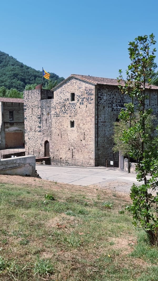Street-level look at Sant Joan Les Fonts, Catalonia