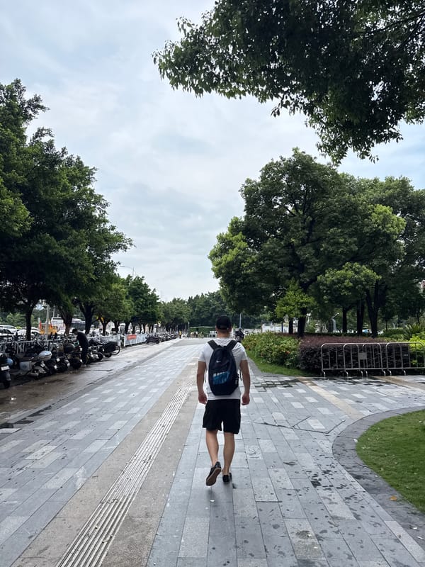 Morning walk through Haizhu District streets and a shopping mall