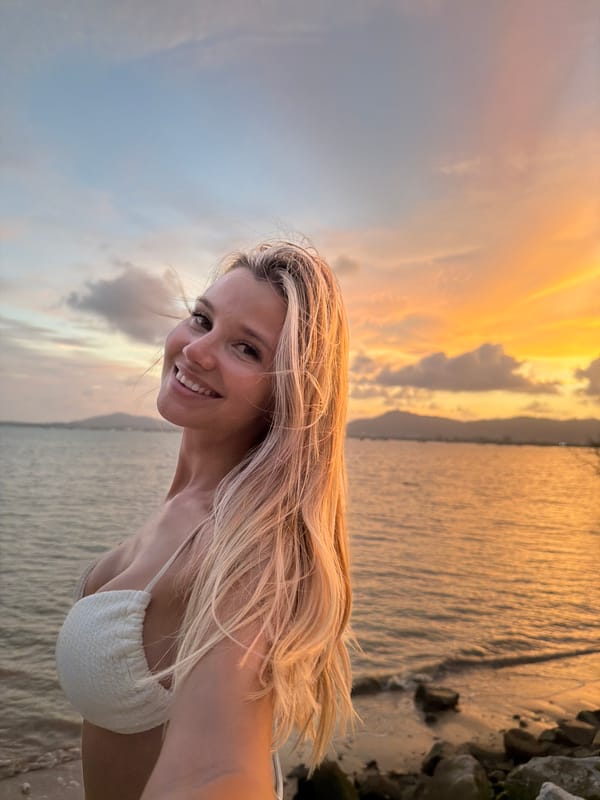 Sunset moment by the water in Chalong, Thailand