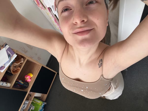 Woman photographed with small white dog in Varna apartment