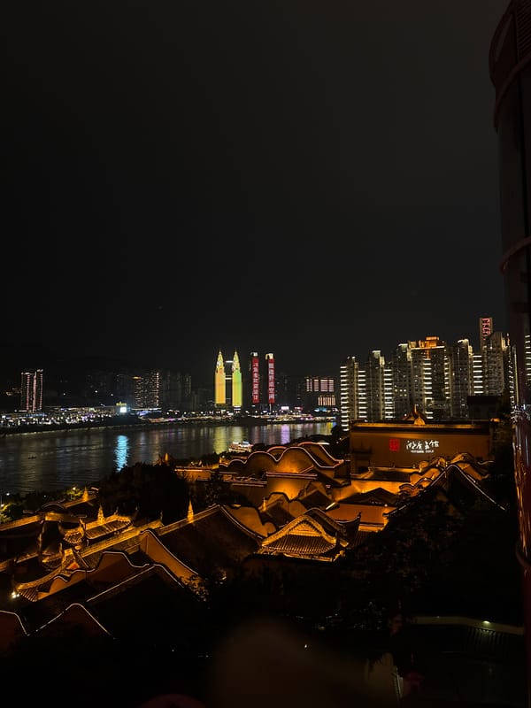 Nighttime cityscape photos captured in Yuzhong District, China