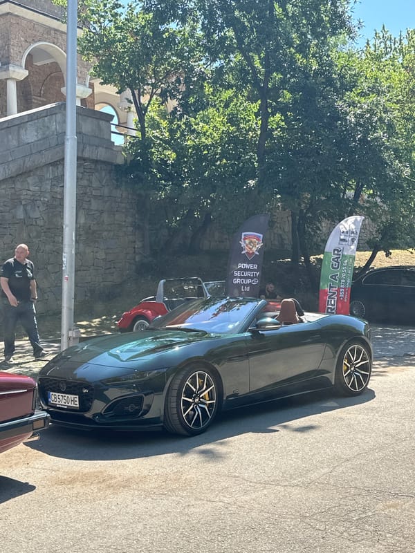 Jaguar gathering fills Veliko Tarnovo streets on a sunny morning