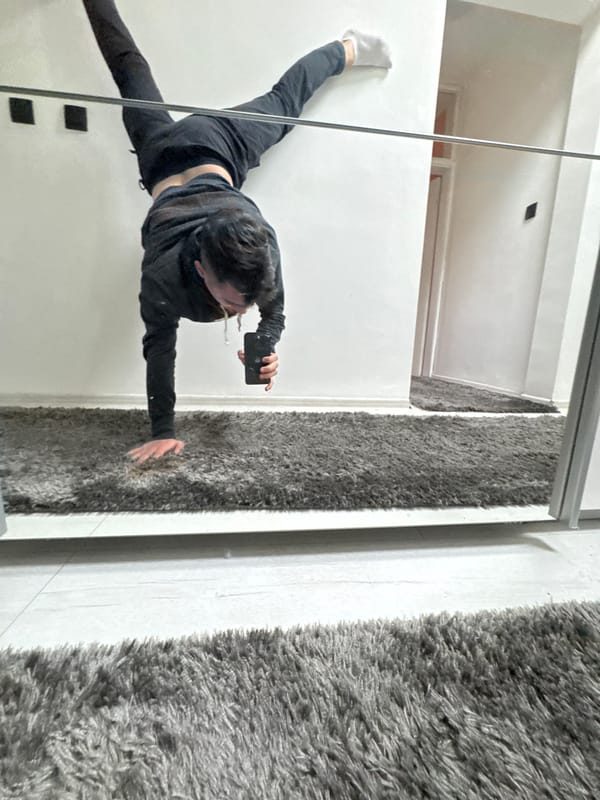 Indoor workout and selfie session captured in Sofia