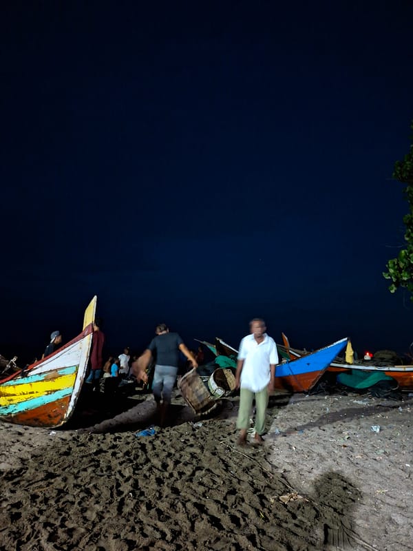Nighttime coastal scenes captured in Lhokseumawe, Indonesia