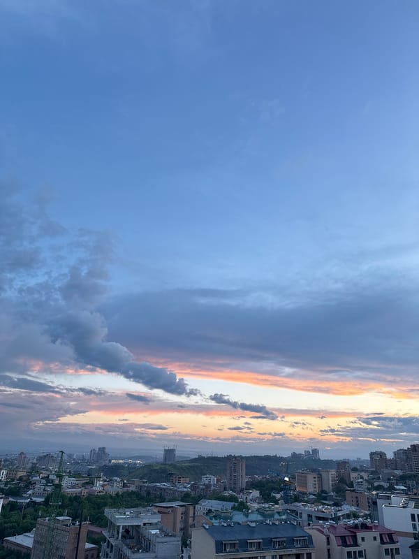 Dramatic storm and sunset skies observed over Yerevan
