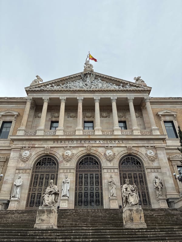 National Library of Spain facade captured in Madrid
