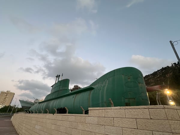Haifa naval museum: decommissioned submarine and missile boat on display