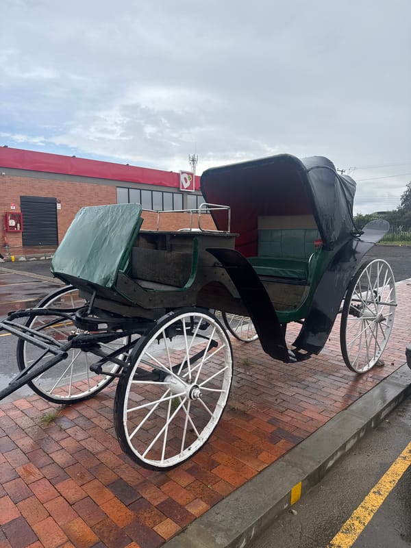 Historic architecture and carriage documented in Madrid, Colombia