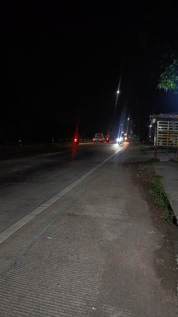Nighttime street scenes documented in Kajeksan, Indonesia