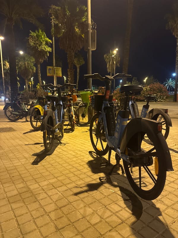 Barcelona waterfront boulevard on a summer night
