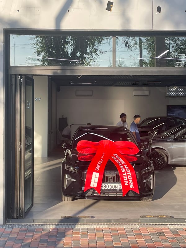 Car dealership visit and street scenes in Almaty