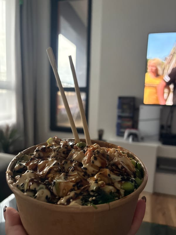 Plovdiv resident enjoys poke bowl and PlayStation gaming session