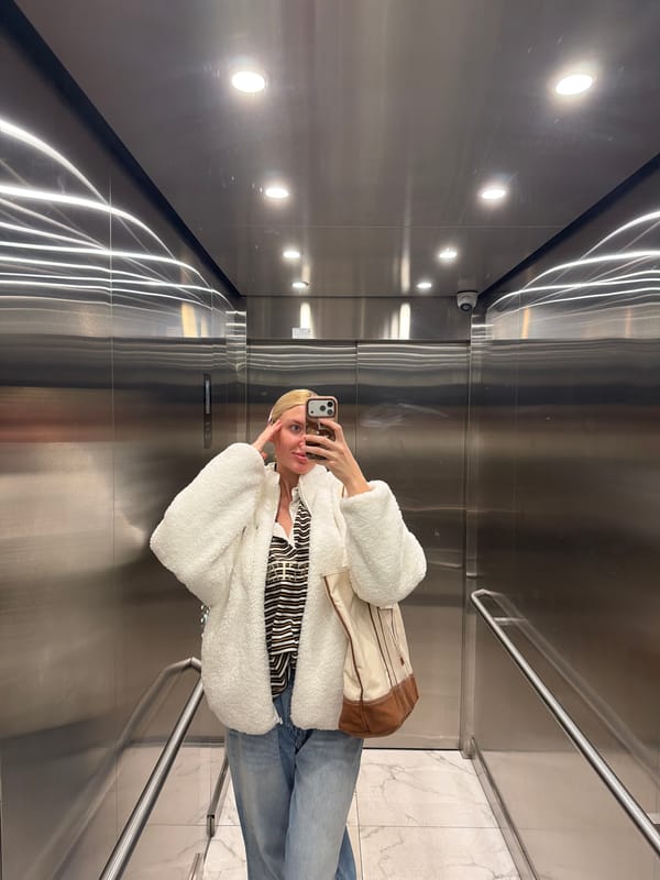 Woman takes selfie in Belgrade elevator