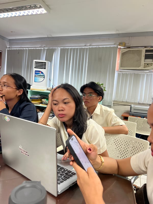 University students hang out in a Davao City office or meeting room