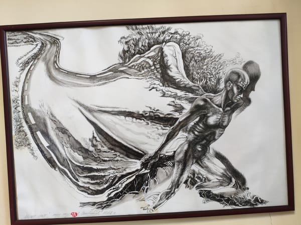 Mixed artwork on display at a Burgas gallery space