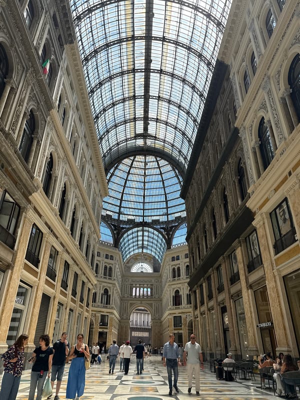 Daily life documented at Naples' historic Galleria Umberto I