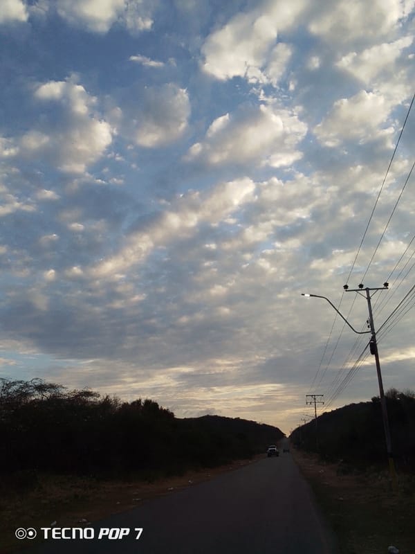 Evening clouds with sunlight captured in Altagracia, Venezuela