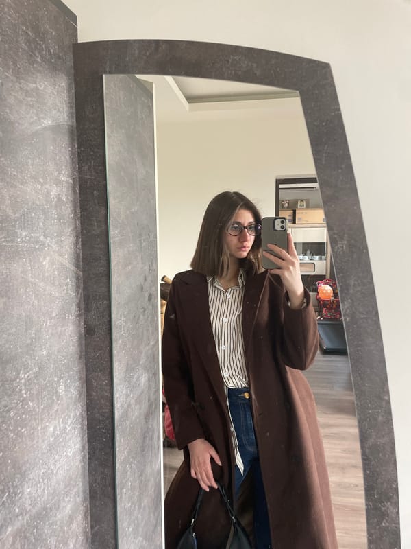 Person takes mirror selfies in Sofia, Bulgaria