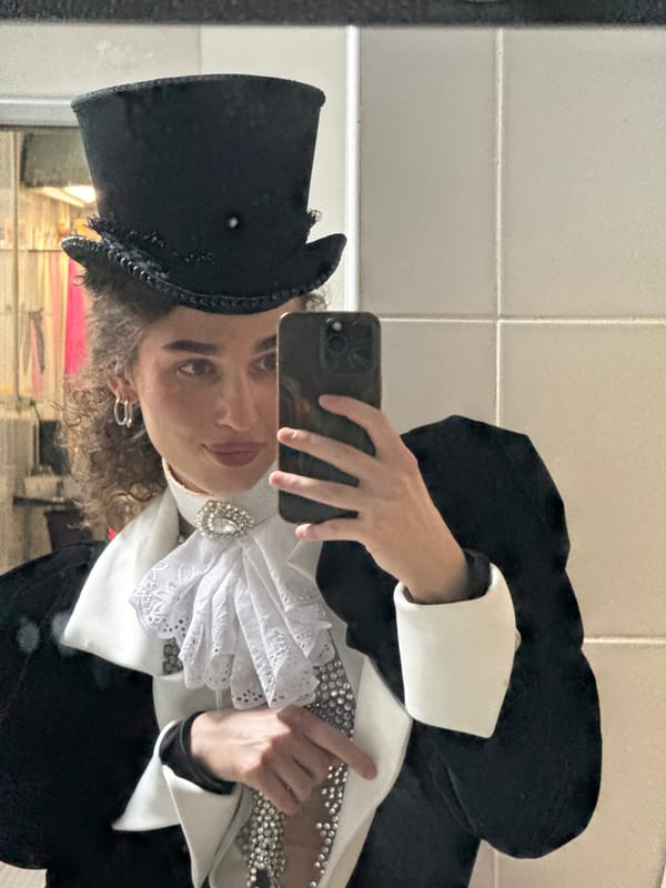 Mirror selfies in theatrical magician costume in Kazan