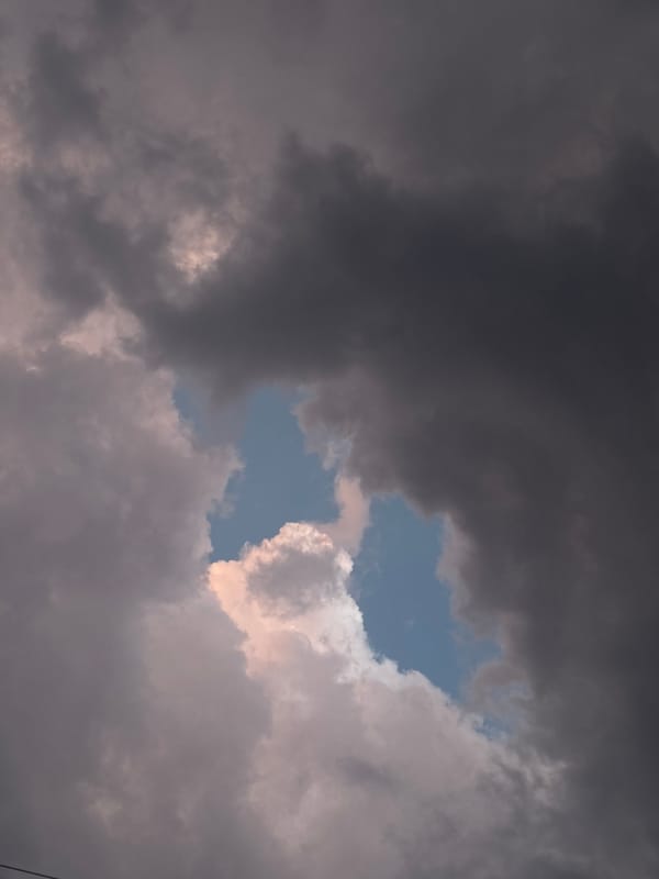 Storm clouds gather over Cholula, Mexico in early morning